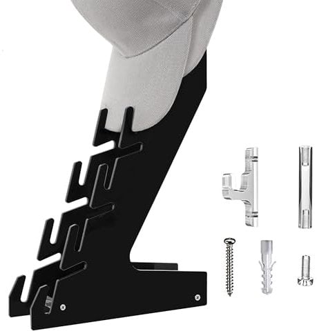 CAIRIAC Acrylic Baseball Cap Rack Hat Storage Display Holder Organizer Stand for Men Caps Table Hat Rack for Wall, Tabletop Closet, Dresser, Cloakroom, Entrance, Bedroom, Door (Black)