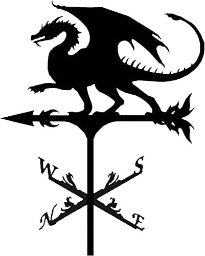 Weather Vane Flying Dragon, Decorazione Weathervane, Wind Direction Indicators Kit Outdoor Garden Prato Metallo Staffa Wind Vane