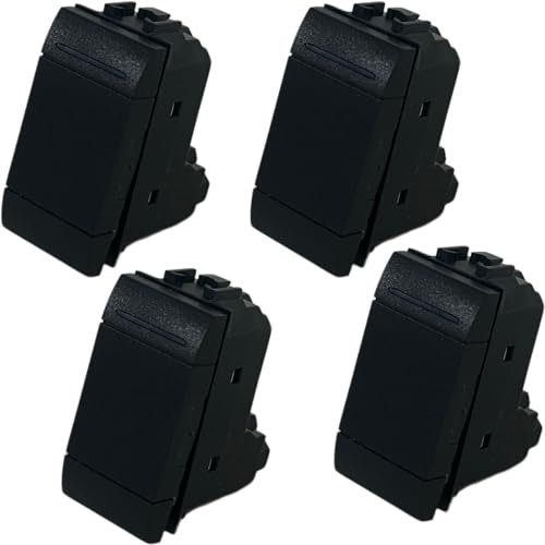 Set 4 di Interruttore Unipolare 1P 16A 250V Compatibile Con Bticino Living Nero (4, Interruttore Unipolare 2004)