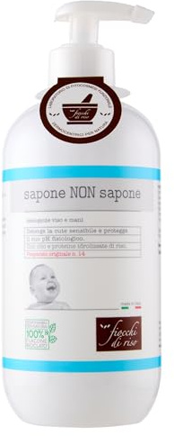 Fiocchi di Riso - Sapone NON Sapone - 400ml - DETERGENZA NEONATI - Deterge la cute sensibile e protegge il suo pH fisiologico. Pack ricilato