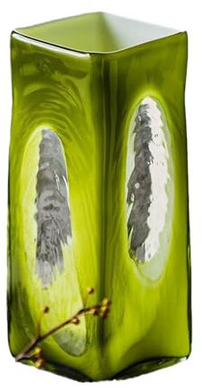 AISEER Nouveau Vase Chinois Style Ancien Chinois Style Wabi-Silencieux Vert Olive avec Fenêtre Transparente Vase Design Sens De l'art De Niche Vase Glacé De Haute Qualité