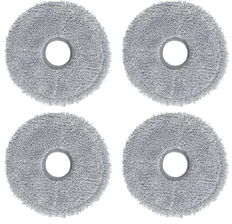 Donkivvy Mikrofaser-Wischpads, kompatibel mit für Cecotec für Conga 11090 Spin Revolution Roboter-Staubsaugern, 4 Stück