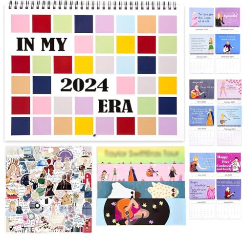 BCEDIGAD Wandkalender 2024 Jahreskalender,Singer Kalender Tour Kalender 2024 Musik Poster Album Cover Poster Aufkleber Für Sänger Vinyl Laptop Aufkleber Girls Tour Kalender Für Haus Oder Büro