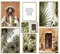 ARTFAVES® Poster Set - BOTANICAL DREAMS - mehrteilige Wanddeko Wohnzimmer & Schlafzimmer - 8 moderne Wandbilder Botanik, Pflanzen, Palmen, Kaktus, terrakotta, grün - mit Rahmen Gold