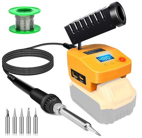 Cordless Soldering Iron Station Tool for Dewalt 20V Max Battery,PortableElectric Fast Heating Up Soldering Iron with USB&Type C for Dewalt DCB203 for DIY,Appliance Repair,Wire Welding(NO Battery)