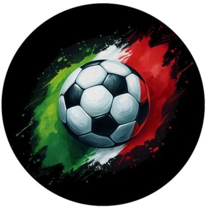 Fußball Italien Flagge Magnet rund EM 2024 Fanartikel Sportlicher Ball Magnet in Italien Landesfarben Grün Weiß Perfekt zum Sammeln