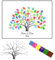 Albero per Impronte digitali,Pittura per impronte digitali fai-da-te, Wedding Tree Libro degli ospiti per il tuo matrimonio, Signature Albero Matrimonio Decorazione Festa Nniversario Compleanno, 21x3