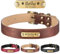 YEHANTI Hundehalsband Personalisiert, Verstellbares Hundehalsband für Welpen Kleine Mittel Große Hunde, Hunde Halsbänder aus Leder, Langlebig Halsband Hund mit Name und Telefonnummer, Braun