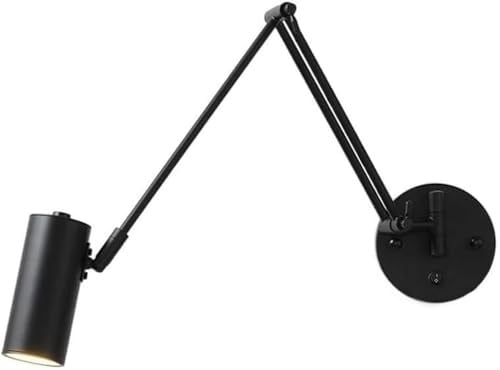 Wandleuchte Innen Wandlampe Verstellbare Wandlampe mit Schwenkarm, Industrielle Wandbeleuchtung, Wandleselampe mit langem Arm und Druckknopfschalter for Arbeitszimmer, Schlafzimmer, Nachttisch, Kopfte