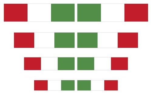GamesMonkey ® - Pegatinas con la bandera italiana Tuning Sport Racing, paquete de 8 unidades para coche, moto, scooter, quad, ATV, cascos y bicicletas exteriores (bandera italiana, V4)