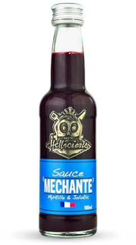Sauce Méchante Myrtille Hellicious - sauce piquante naturelle fabriquée en France - sauce extrême 240 000 sur l'échelle de Scoville