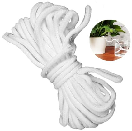 Self-Watering Wick, 15 m 6 mm Irrigation Rope, Capillary Wick Cord, Drip Irrigation Rope, Self-Watering Rope, for DIY, Holidays, Indoor Plants, Self-Watering Potted Plant