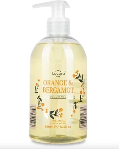 Lacur Luxury Hand Wash, 500ml, White Mulberry, Cypress & Sea Fennel, Orange & Bergamot, Rhubarb & Rose (Orange & Bergamot 500ml x 3)
