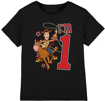 Toy Story Boy's Toy Story Birthday Woody I'm 1 Unisex Kids T Shirt T-Shirt