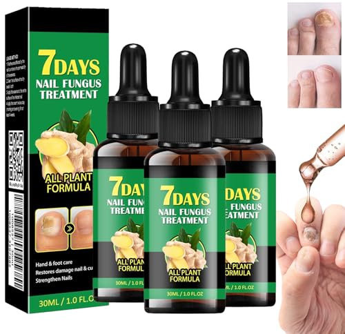 Ginger Nail Treatment, 7Day Nail fungus Treatment, Nail Support Nail Care, Ginger Nail Growth Treatment Serum, Ginger Cuticle Care Oil for Nails, Nail Strengthener Oil For Damaged Nails (3 Pcs)