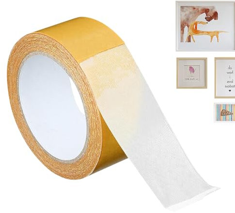 Générique Ruban Double Face Extra-Résistant,Adhésif Double Face pour Fixations Murales - Bandes Collantes à Fort Pouvoir Adhésif pour Carrelage, Verre, Tissu, Tapis, Moquette et Métal