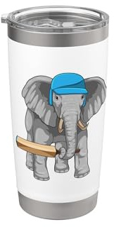 Elefant Cricket Cricketschläger Sport Doppelwandiger Edelstahl-Thermobecher