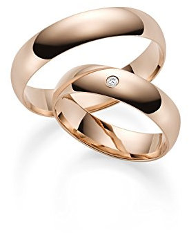 333 GOLD Rotgold Trauringe Paarpreis - Rubin Juwelier- inkl Gravur und Stein