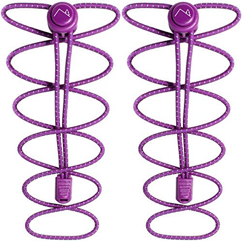 CampTeck U6605 No Tie Shoe Laces Elastic Shoelaces with Locking System - Purple - 1 Pair
