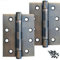 Euroart Internal Iron Ball Bearing Butt Hinges 100mm / 4 in Antique Brass Finish