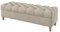 Furninero - Tiefer gepolsterter Sitzbank Sitzhocker Sitzruhe Betthocker Ottomane, mit Stauraum, Gerundete Beine, 140 cm breit, Majestic Velvet Beige Stoff (Licht zu reinigende), Beige