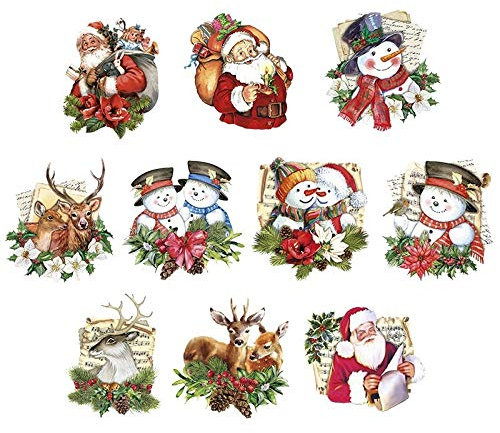 Ideen mit Herz 3-D Motive, ausgestanzt, ca. 7-10 cm, 10 Stück im Beutel | Bilder zum Basteln & Dekorieren | Grußkarten selber machen | Bildmotive für Scrapbooking & DIY-Deko (Winterfreunde)