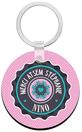 Cadeau atsem - Porte clés à personnaliser avec prénon