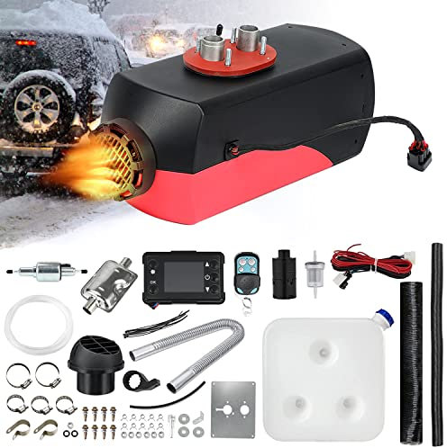 Triclicks 12V 5KW Air Diesel Heater Parking Heater Diesel Night Heater with Silencer LCD Switch Remote Control 10L Tank For Truck, Boat, Car Trailer, Motorhomes, Campervans (Colour 1, 5KW)