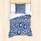 ABAKUHAUS Evil Eye Bettbezug Set für Einzelbetten, Turkish Traditional, Milbensicher Allergiker geeignet mit Kissenbezug, Blau Orange Gelb