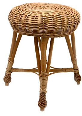 MyBer® Weidenhocker Hocker runder Holzhocker Tritthocker Sitzhocker Stuhl braun K7-105