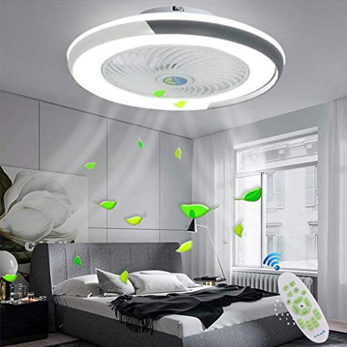 Moderne LED Deckenleuchte Deckenventilator Mit Beleuchtung Fan LED-Licht Einstellbare Windgeschwindigkeit Dimmbare Fernbedienung Ultra Quiet Wohnzimmer Schlafzimmer Restaurant Schlafzimmer,Schwarz