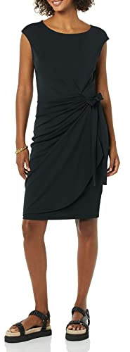 Amazon Essentials Damen Kleid in Wickeloptik mit Flügelärmeln und U-Boot-Ausschnitt