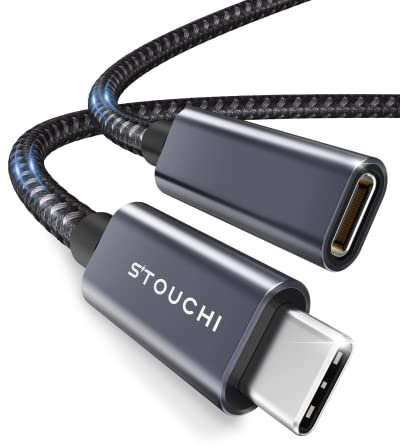 Stouchi USB C Extension Cable 6.6FT/2M, PSVR2 Extension Cable Type C 3.2 Male to Female Fast Charging & Audio Data Transfer for Galaxy S23, iPad Mini/pro, MacBook Air M2/ M1 Mac Mini/pro, Mag- Safe
