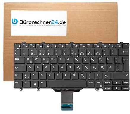 Bürorechner24.de - Laptop Ersatztastatur/Tastatur für Dell Latitude E7250, E7270, E5250 Backlit/Beleuchtet