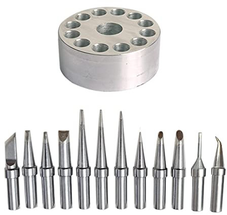 ShineNow ET Tips for Weller WE1010NA WES51 WESD51 PES51 WEP70 Soldering Tips 12pcs Pack with a Metal Tip Holder