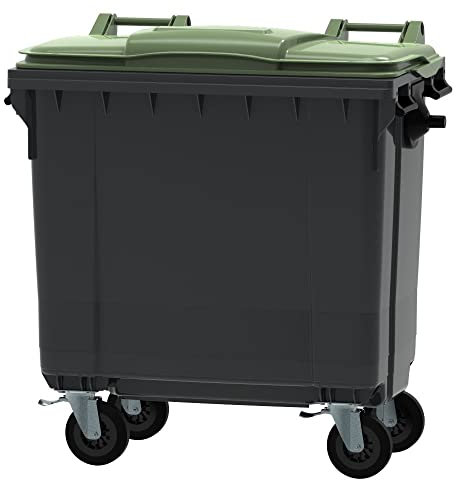 ESE Poubelle Conteneur à déchets 770L + Couvercle vert