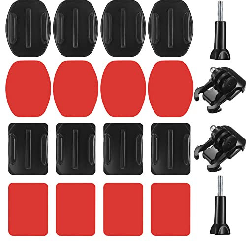 20 Set Compatible con Gopro Pegatinas para Casco, Almohadillas Adhesivo de Montaje, Adhesivos Pegatinas Almohadillas Plana Curvada compatibles con GoPro Hero Session/4/3/3+/2 Cámara de Acción