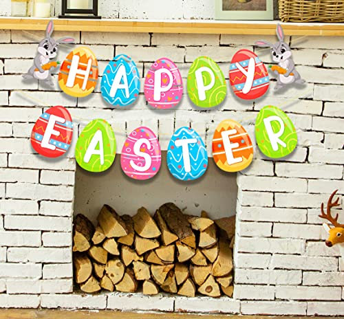 2 x Happy Easter Banner mit süßem Hasen