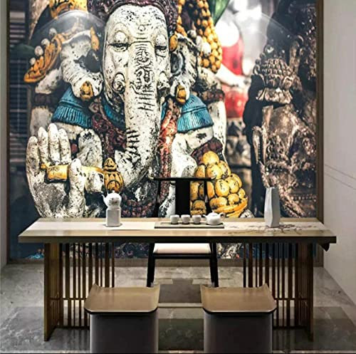 Fototapete Wandbild Für Wand 3D Religiöse Tempelstatue Tapetenrolle Kinderzimmer Wohnzimmer Fresko Wandverkleidung 3D Wandposter Abziehen Und Aufkleben Selbstklebende Wandkunst, 300 x 210 cm