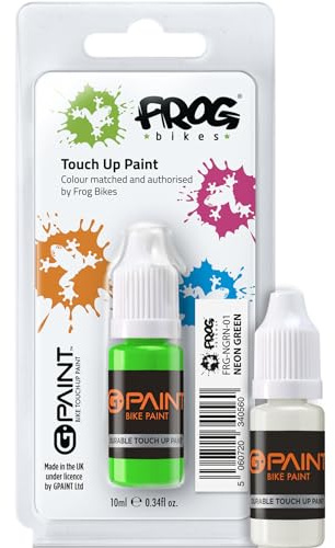 G-Paint Bike Paints - Frog Bike Touch-Up Paint - NEON GREEN + White Primer - Bike Paint Scratch Repair & Chip Filler - FRG-NGRN-01-2 x 10ml Bottles