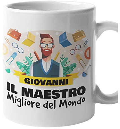Colorfamily Tazza Maestro Personalizzabile con Nome maestro Il Maestro migliore del Mondo Regalo Maestro fine Anno