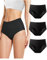 TIICHOO Culotte Menstruelle Ultra Absorbante Taille Haute Anti Fuite sous-vêtement Femme Culotte Regles Lot de 3(M, Noir de 3)