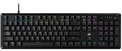 CORSAIR K70 CORE CH-910971E-JP Linear RGB Red Axis Gaming Keyboard, Interchangeable Keycaps, Japanese Layout, Black