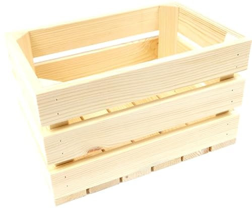 Cajón decorativo de 30 x 20 x 18 cm, caja de madera ecológica, cepillada para guardar vino, frutas y verduras