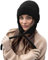 Warme Gestrickte Beanie Mütze mit Ohrenklappen für Damen Mädchen, Winter Strick Ohrenschützer Hut mit 3 Pompons, Mode Bommel Mütze Ski Snowboard Hüte mit Ohrenwärmer, Geschenk