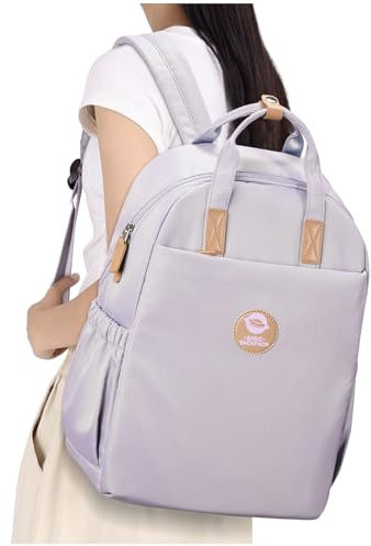 HYC00 Schulrucksack Damen Tagesrucksack Schultaschen College Rucksack Causal Travel Daypack Schulrucksack Teenager Mädchen Rucksack Damen Schule Bookbag 14 Zoll Laptop Rucksack für Reisen,Helles Lila
