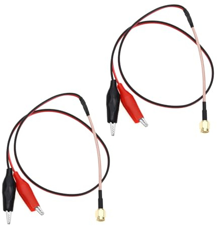 ECSiNG 2pcs Cable de Prueba de Pinza de Cocodrilo SMA Macho A Línea de Prueba de Pinza de Cocodrilo Línea de Conexión de Cable RF Cable RG316 para Trabajos de Pruebas Eléctricas de Laboratorio