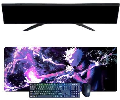 Satoru Gojo Anime XXL Multifunction Gaming Mouse Pad, 800 x 300 mm, Waterproof Gaming Keyboard Mouse Mat and Non-Slip Rubber Base Textured Surface