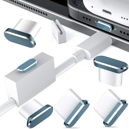 5 Pack USB C Anti Dust Plug for iPhone 16 15 Pro Max Samsung S25 S24 Ultra A54 Galaxy S23 S22, Protector Clip Fixer Type C Charging Port Cover for Google Pixel 10 9 8 7 6a, USBC Dust Plugs for OnePlus