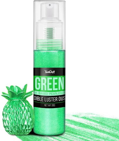 Essbarer Glitzer Spray für Getränke - 20g Lebensmittel Glitzerpulve für Likör, Cocktails, Dekorieren Torten - Geschmacklos Glitzer Pulver Glitzerstaub für Sekt, Wein, Champagner, Backen (Grün)